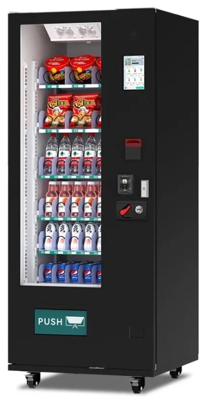 Slim varuautomat med glasfront och pekskärm för kontor och gym