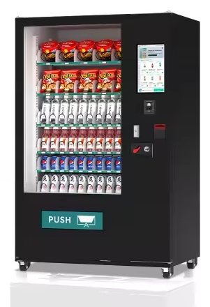 Fullstor varuautomat med glasfront, HD-pekskärm och kortläsare